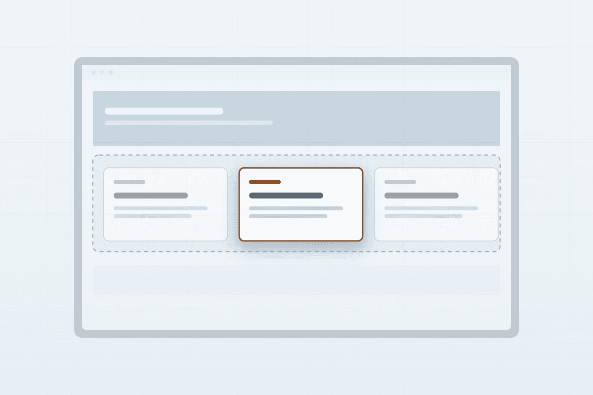 Una card dentro una sezione dentro una pagina